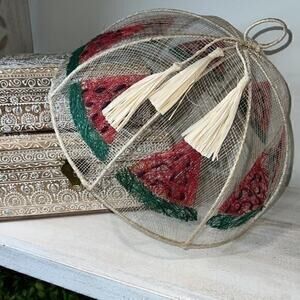 VINTAGE Woven watermelon serving tent NWOT